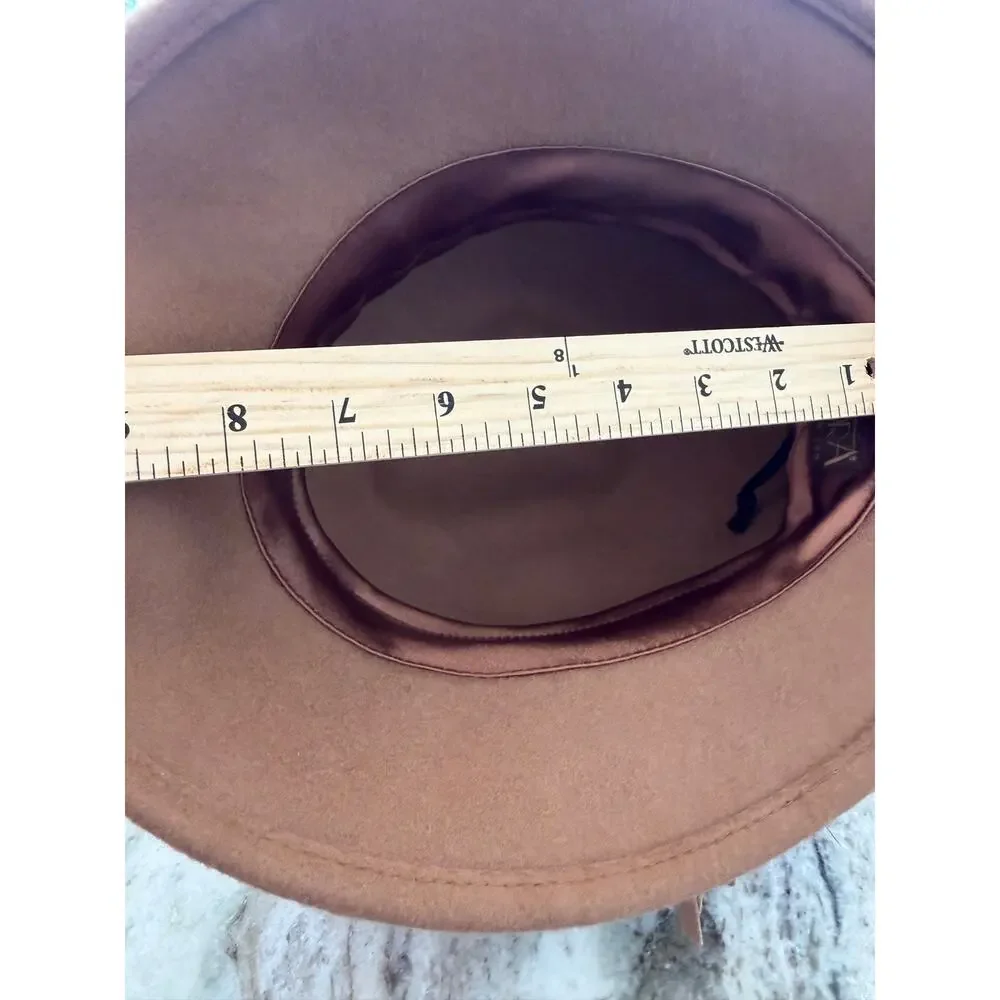 Adora 100% Wool Camel Cloche Hat One Size Braided Trim Side Bow Boho Classic